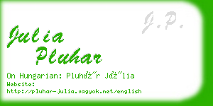 julia pluhar business card